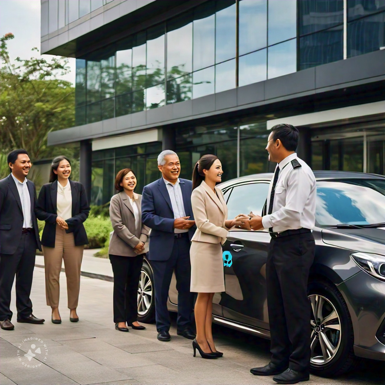 family picking car